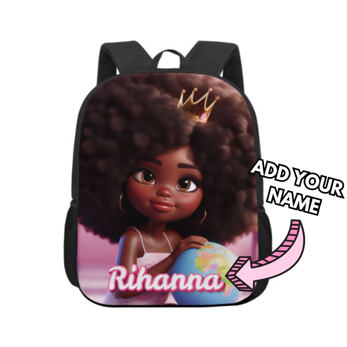 Personalised Affirmation Afro Girl Backpack