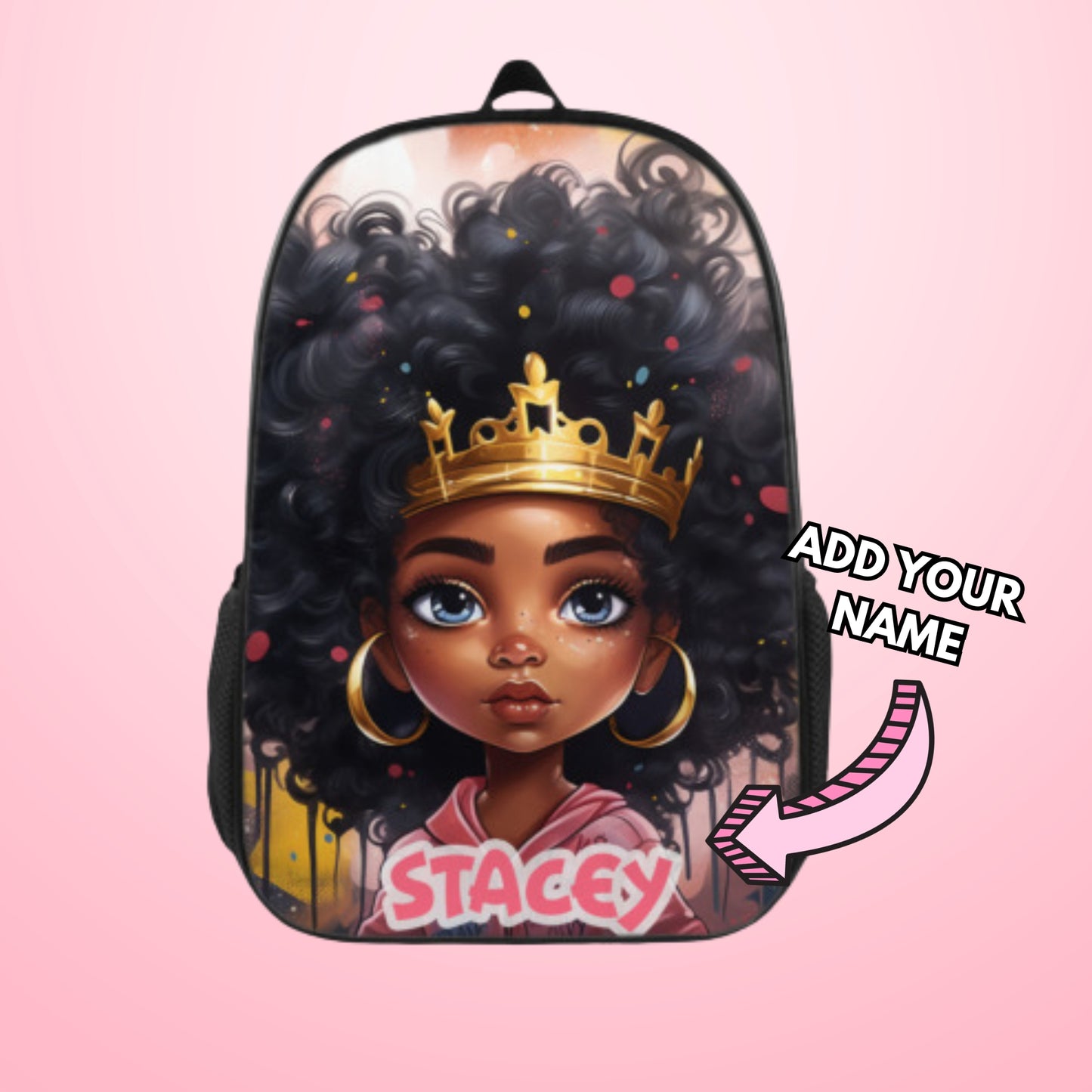 Personalised school bag for black girls