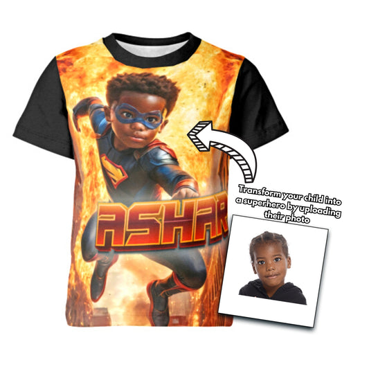 Personalised Super Hero T-shirt Boys