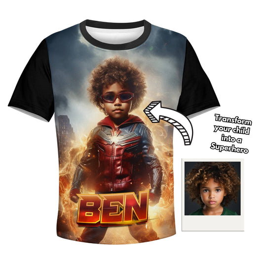 Superkid Avatar Tee| Unleash Power with Personalized Photo Magic